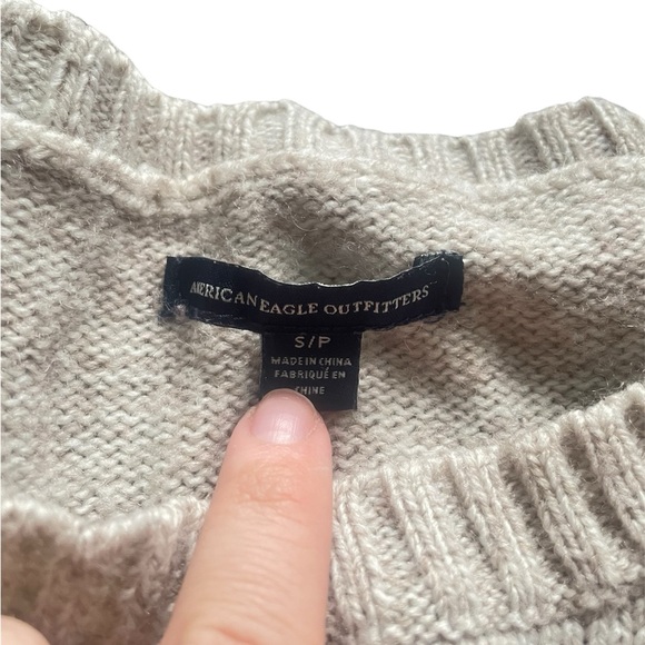 American eagle oversized wool blend fall Aztec crew neck pullover sweater size S - Picture 5 of 6